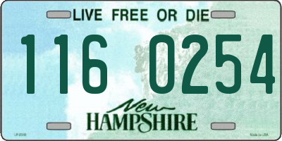 NH license plate 1160254