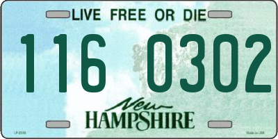 NH license plate 1160302