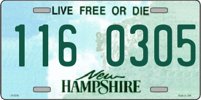 NH license plate 1160305