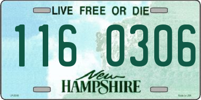 NH license plate 1160306