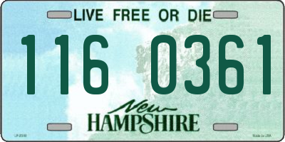 NH license plate 1160361