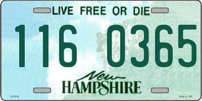 NH license plate 1160365