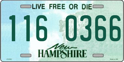 NH license plate 1160366