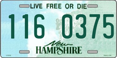 NH license plate 1160375