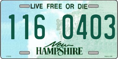 NH license plate 1160403
