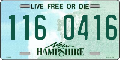 NH license plate 1160416
