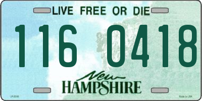 NH license plate 1160418