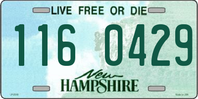 NH license plate 1160429