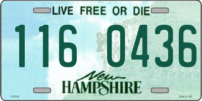 NH license plate 1160436