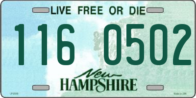 NH license plate 1160502