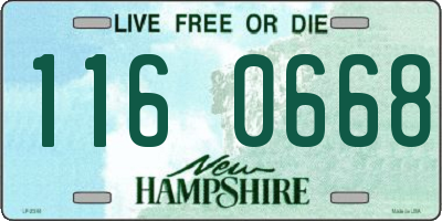 NH license plate 1160668
