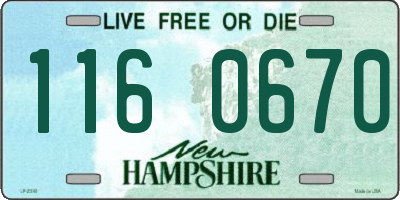 NH license plate 1160670