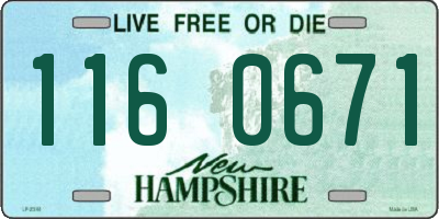 NH license plate 1160671