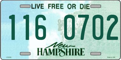 NH license plate 1160702