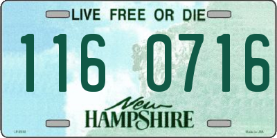 NH license plate 1160716