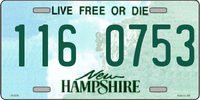 NH license plate 1160753