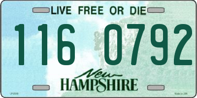 NH license plate 1160792