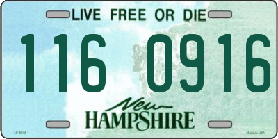 NH license plate 1160916