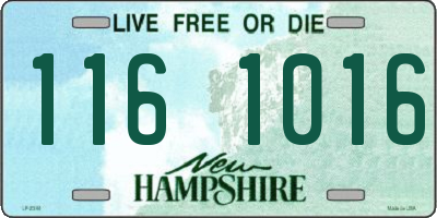 NH license plate 1161016