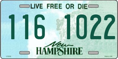 NH license plate 1161022
