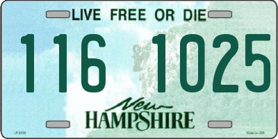 NH license plate 1161025