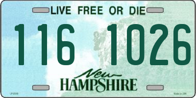 NH license plate 1161026