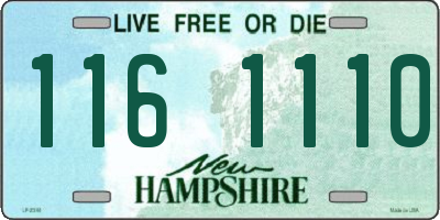 NH license plate 1161110