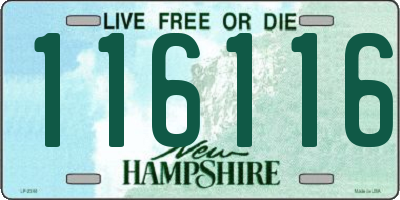 NH license plate 116116