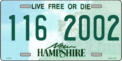 NH license plate 1162002