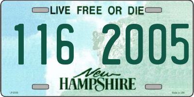NH license plate 1162005