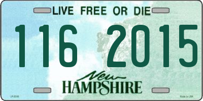 NH license plate 1162015