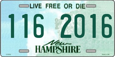 NH license plate 1162016