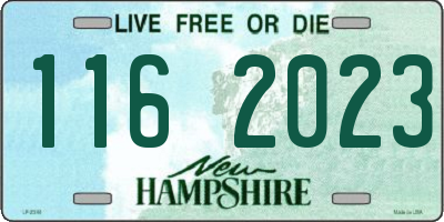 NH license plate 1162023