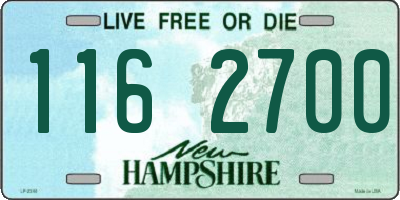 NH license plate 1162700