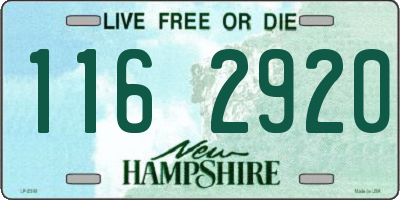 NH license plate 1162920