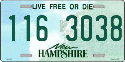 NH license plate 1163038
