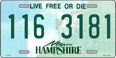 NH license plate 1163181