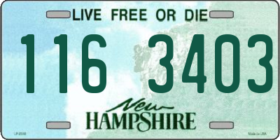 NH license plate 1163403