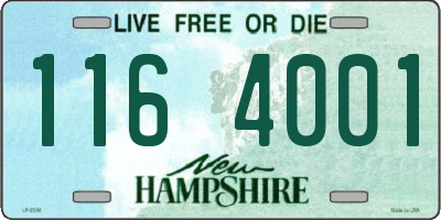 NH license plate 1164001