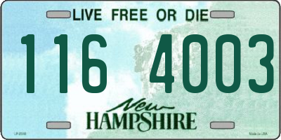 NH license plate 1164003