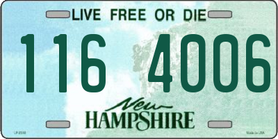 NH license plate 1164006