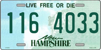 NH license plate 1164033
