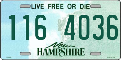 NH license plate 1164036