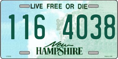 NH license plate 1164038