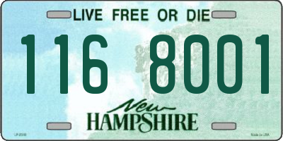 NH license plate 1168001