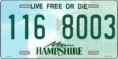 NH license plate 1168003