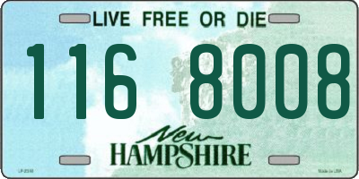 NH license plate 1168008
