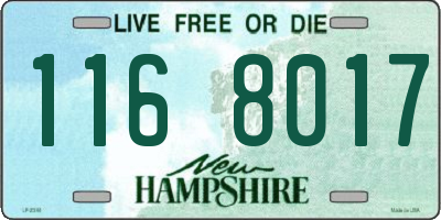 NH license plate 1168017