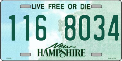 NH license plate 1168034
