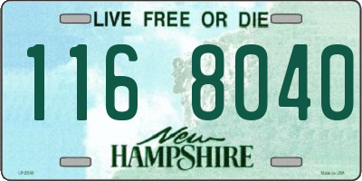 NH license plate 1168040